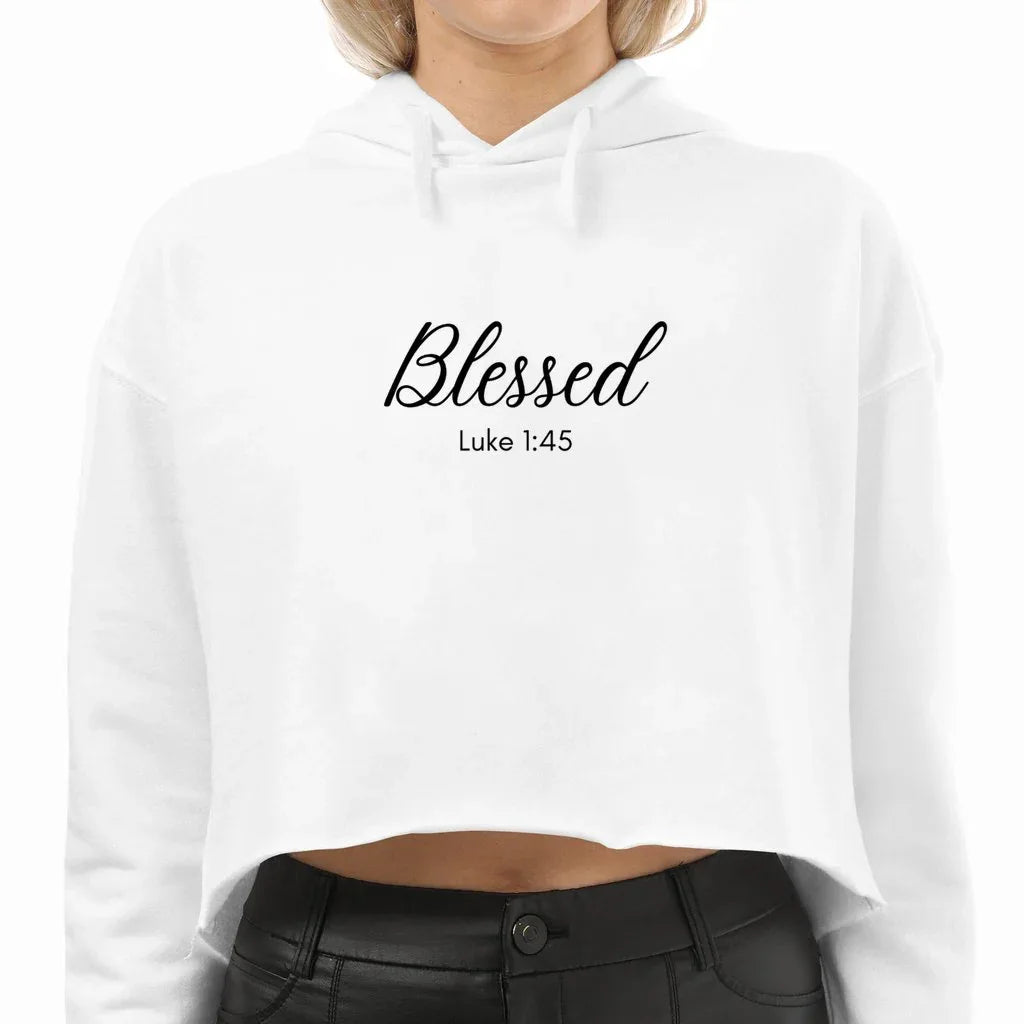 Women's Cropped Blessed Hoodie - God Cloth