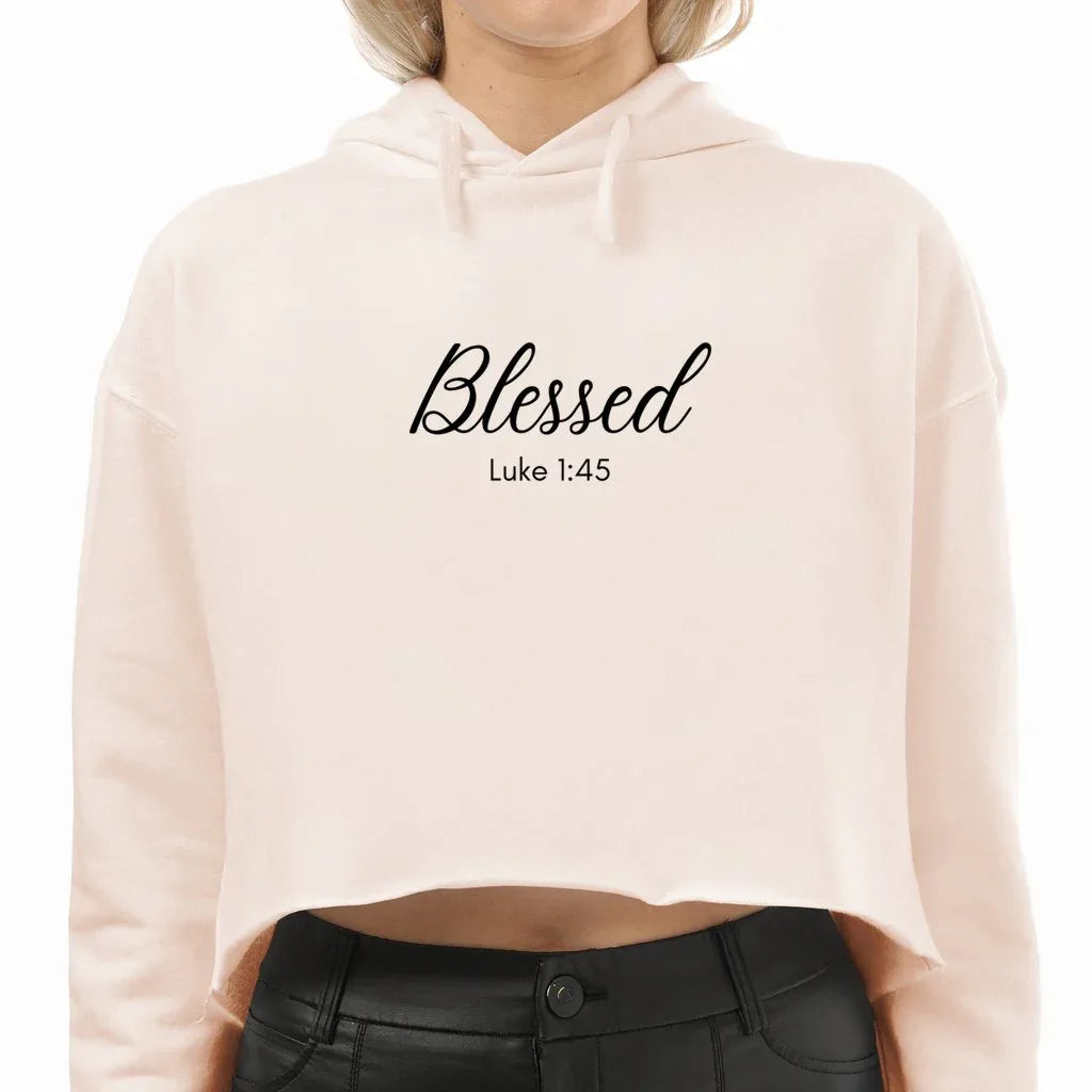 Women's Cropped Blessed Hoodie - God Cloth