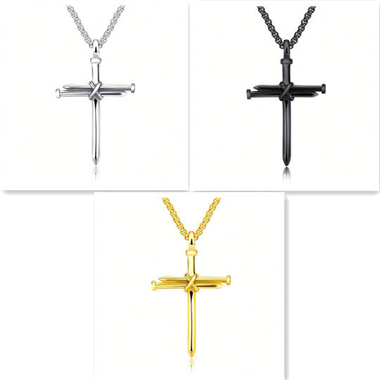Iron Nail Cross Necklace