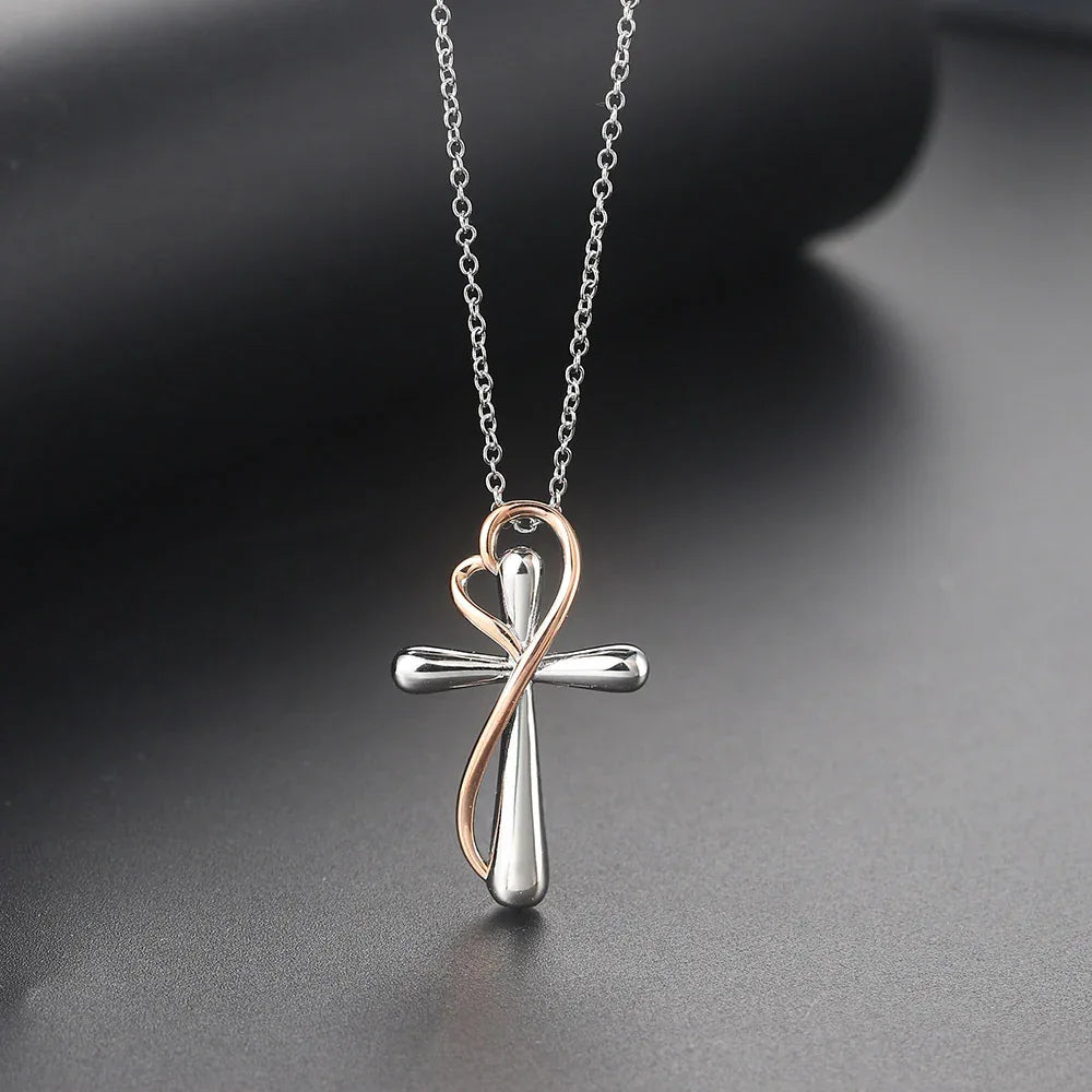 Heart Cross Necklace - God Cloth