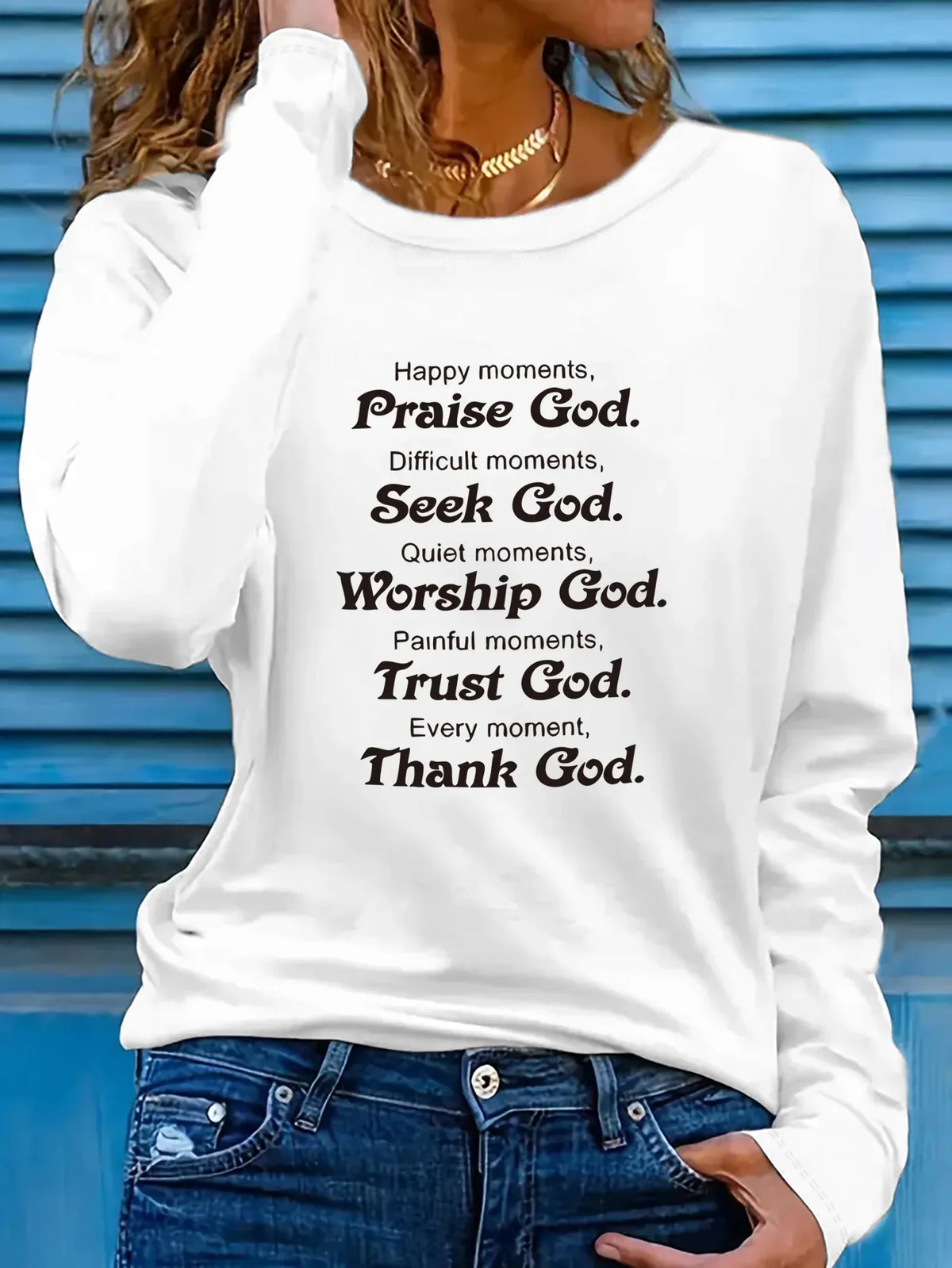Women's Inspirational Long Sleeve T-Shirt - God Cloth
