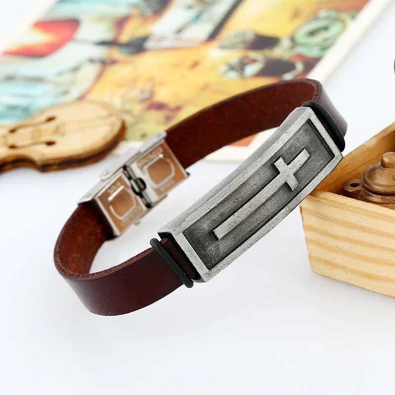 Christian Cowhide Belt Bracelet - God Cloth