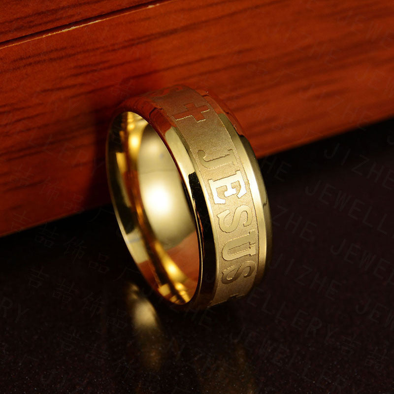Two-Tone Jesus Cross Ring