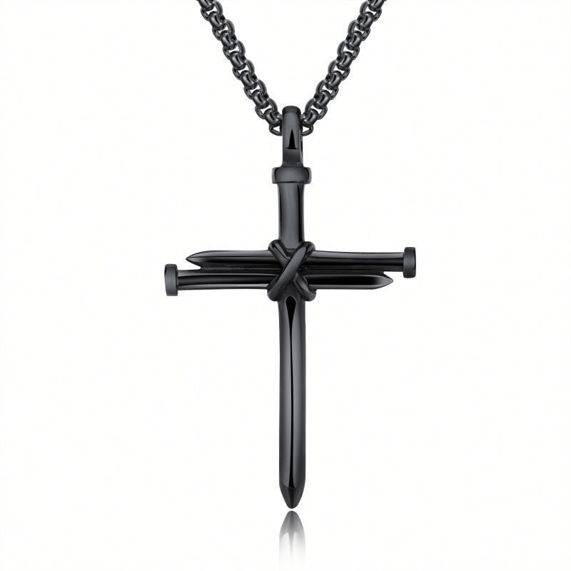Iron Nail Cross Necklace