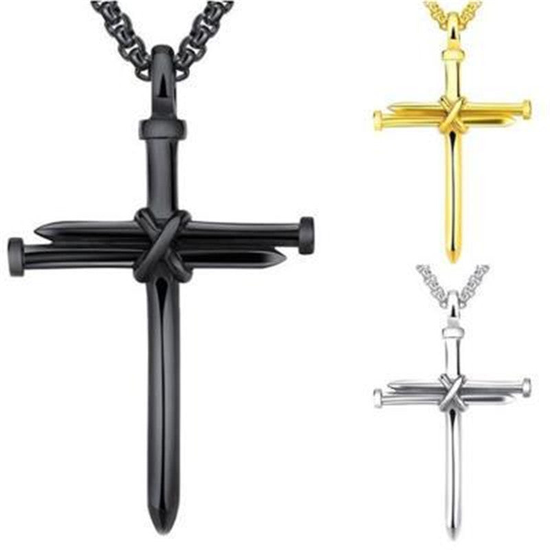Iron Nail Cross Necklace
