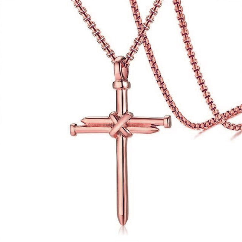 Iron Nail Cross Necklace