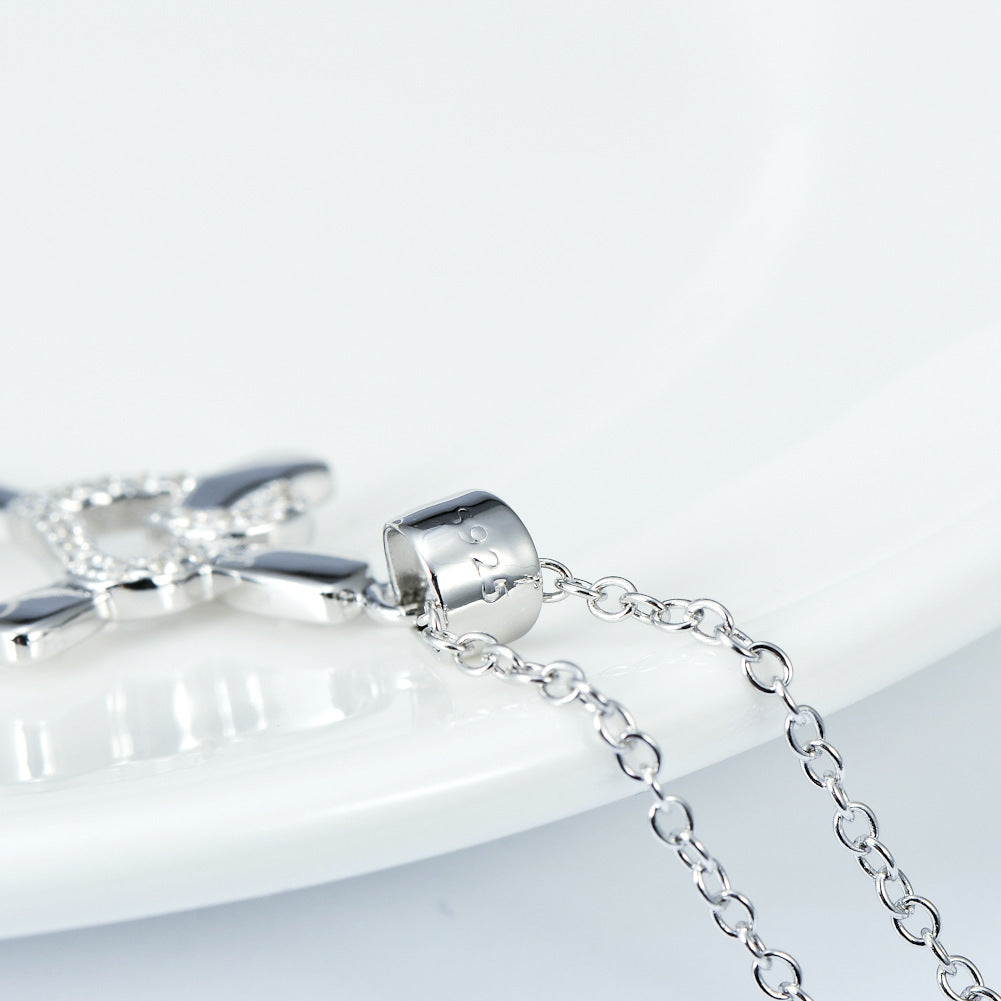 Silver Love Cross Necklace