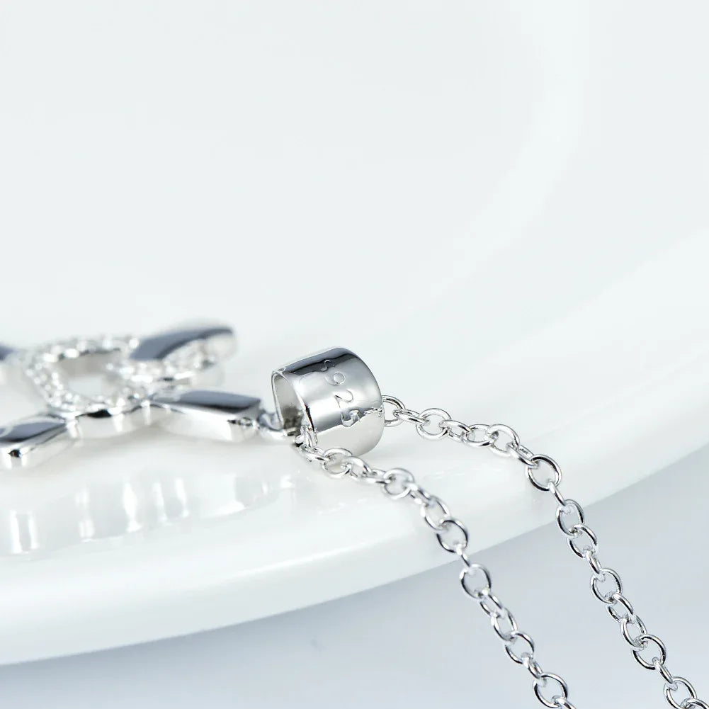 Silver Love Cross Necklace - God Cloth