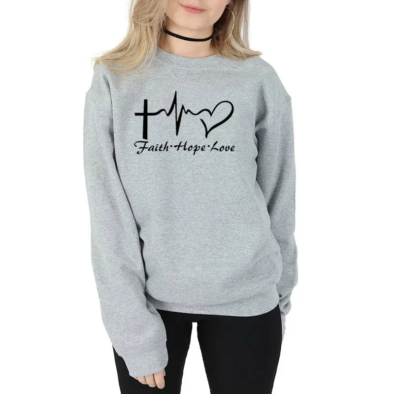 Faith Hope Love Trendy Sweatshirt - God Cloth