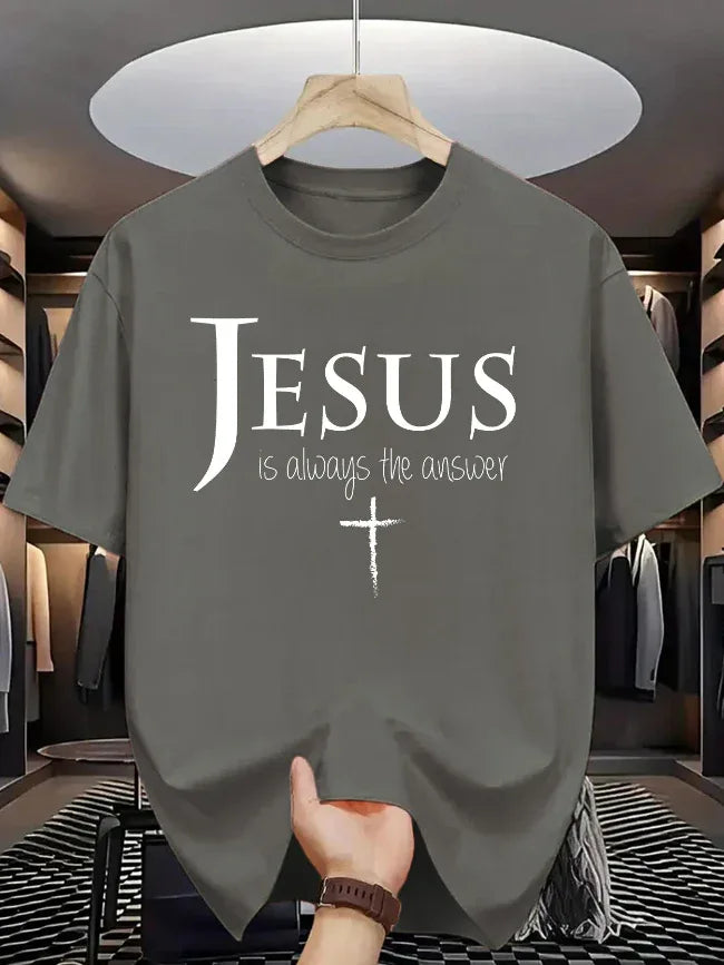 "Jesus is Always the Answer" Christian Graphic Tee - God Cloth