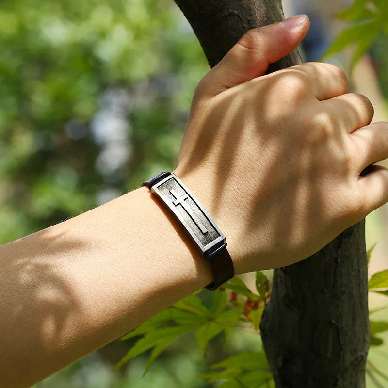 Christian Cowhide Belt Bracelet - God Cloth