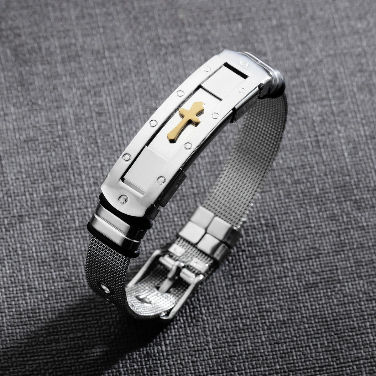 Men's Stainless Steel Cross Bracelet - God Cloth