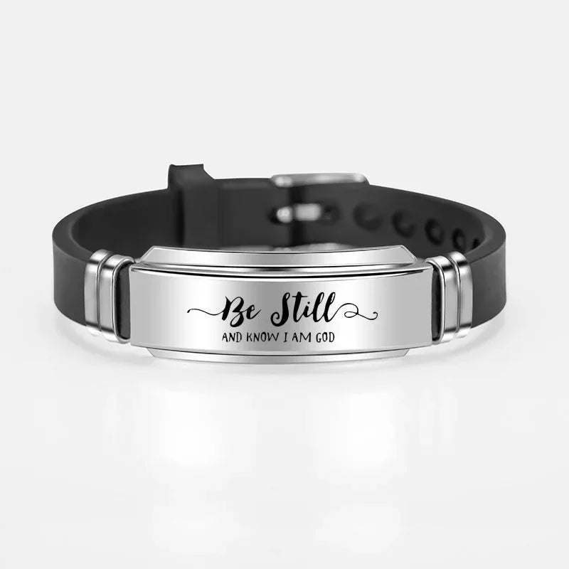 Engraved Stainless Steel Scripture Bracelets - God Cloth