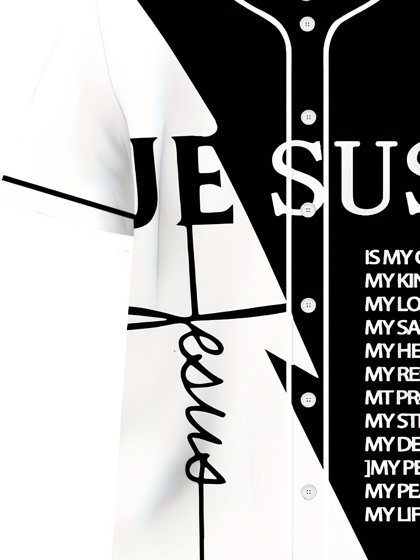 B&W Jesus Baseball Jersey