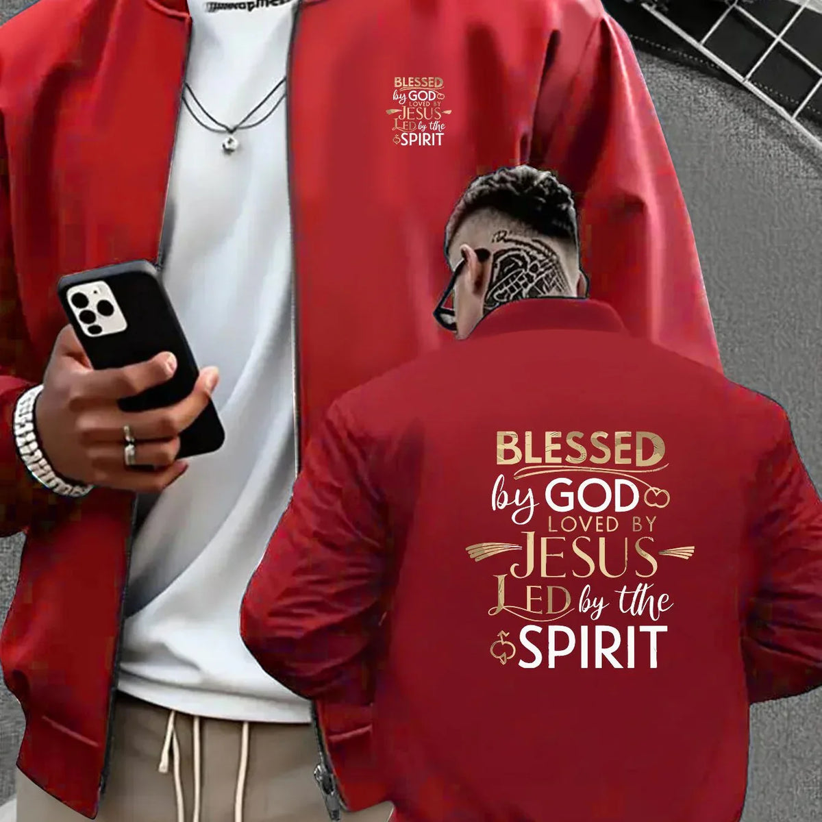 Men's Christian Graphic Varsity Jacket - God Cloth