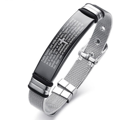 Men's Stainless Steel Cross Bracelet