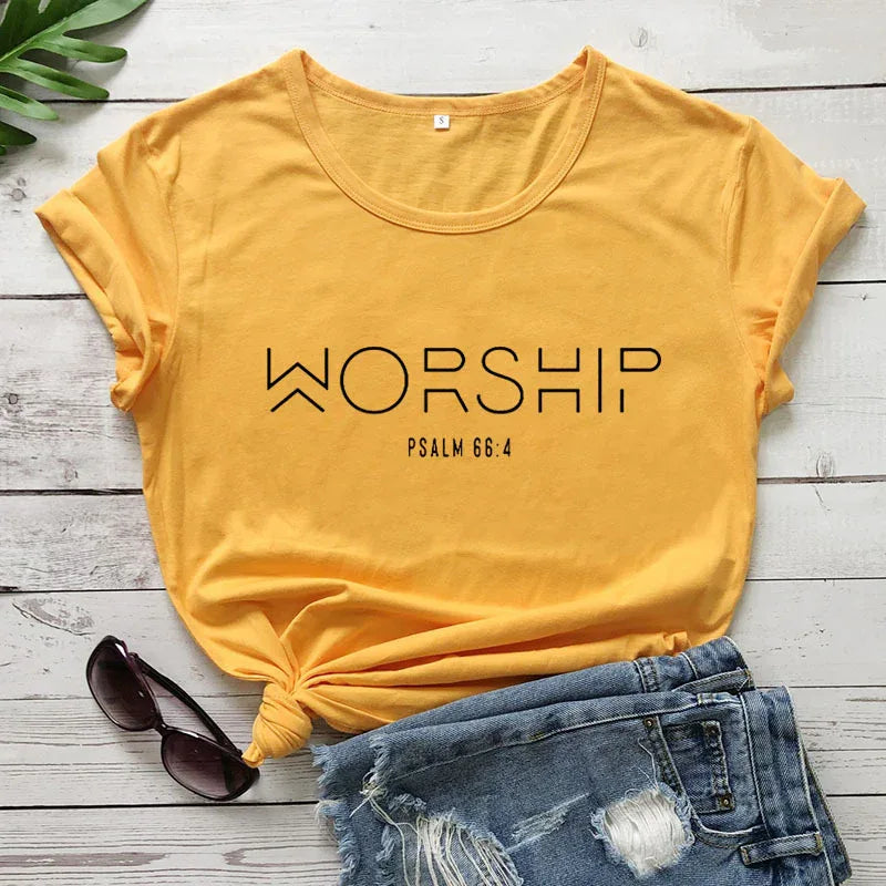 Lady's Worship Scripture T-Shirt - God Cloth
