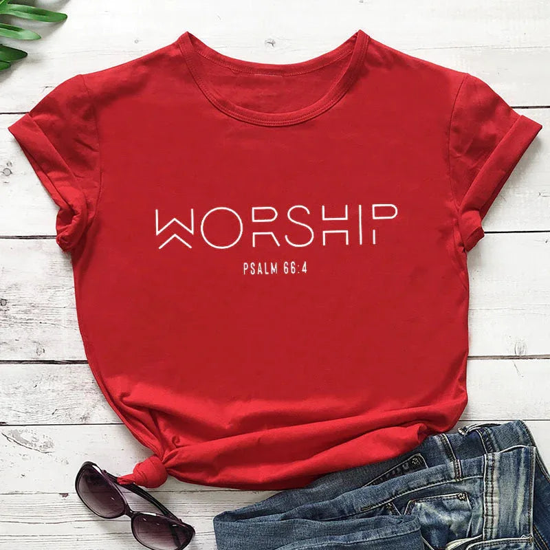 Lady's Worship Scripture T-Shirt - God Cloth