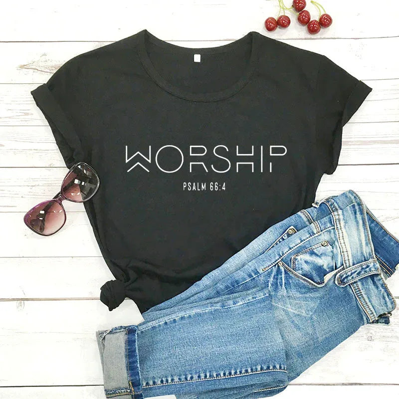 Lady's Worship Scripture T-Shirt - God Cloth