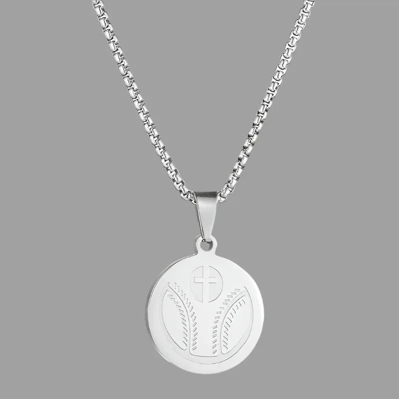 Unisex Baseball Cross Necklace - God Cloth