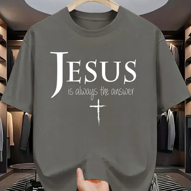 "Jesus is Always the Answer" Christian Graphic Tee - God Cloth