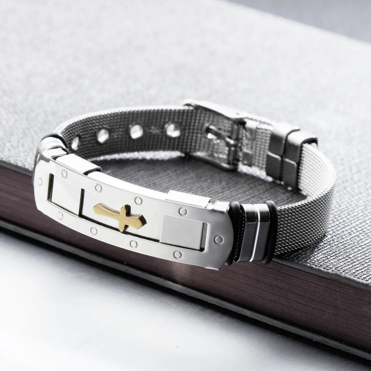 Men's Stainless Steel Cross Bracelet - God Cloth