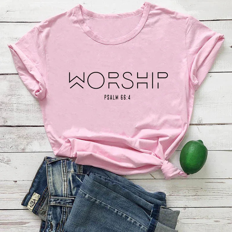 Lady's Worship Scripture T-Shirt - God Cloth