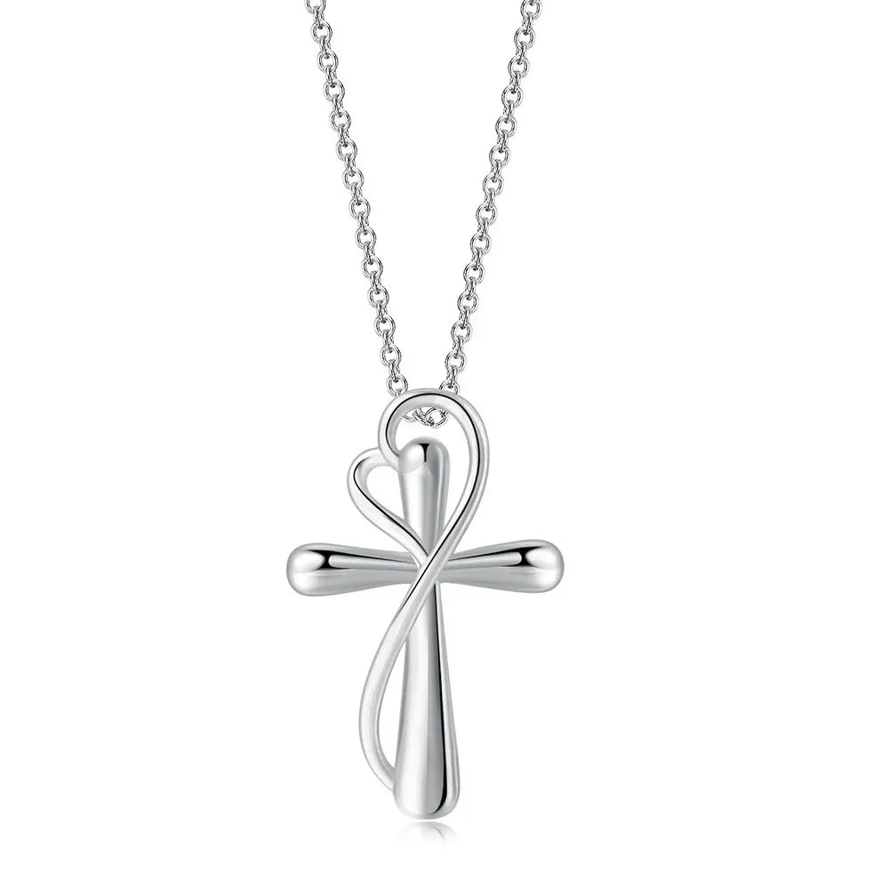 Heart Cross Necklace - God Cloth