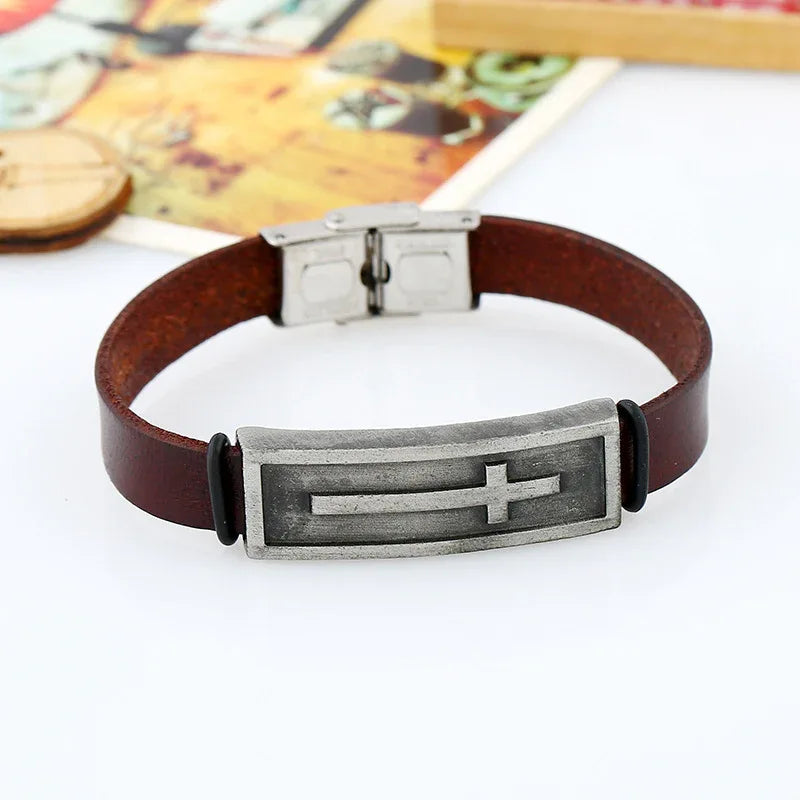 Christian Cowhide Belt Bracelet - God Cloth