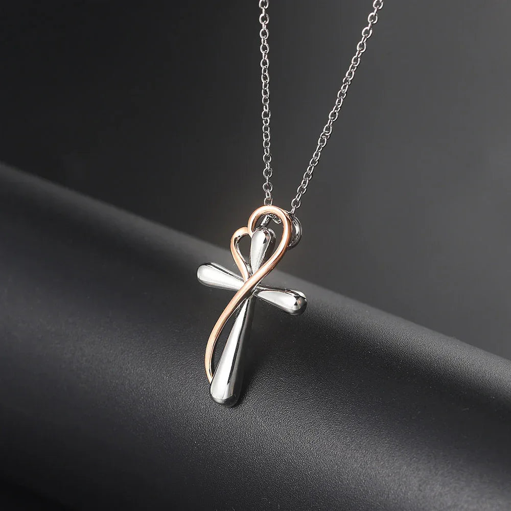 Heart Cross Necklace - God Cloth