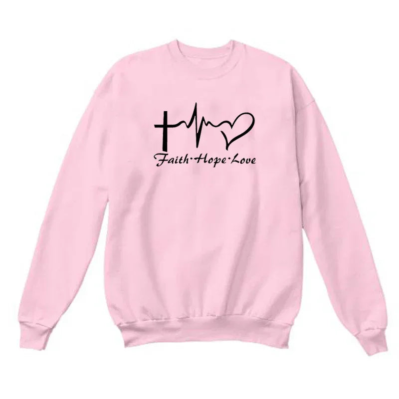 Faith Hope Love Trendy Sweatshirt - God Cloth
