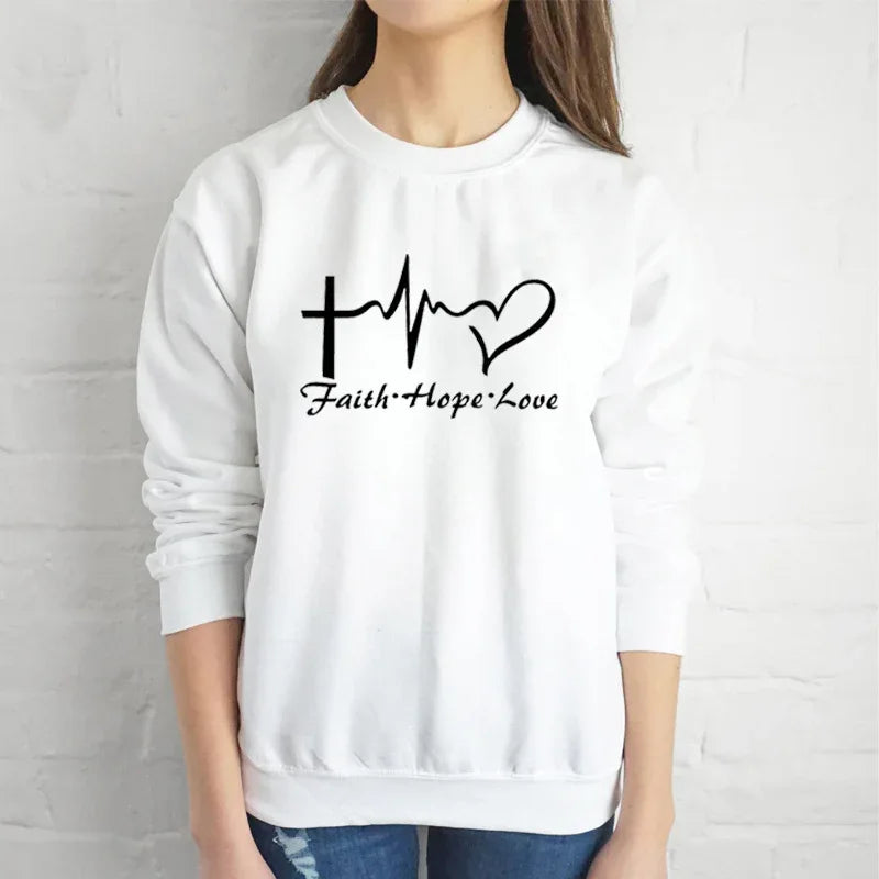 Faith Hope Love Trendy Sweatshirt - God Cloth