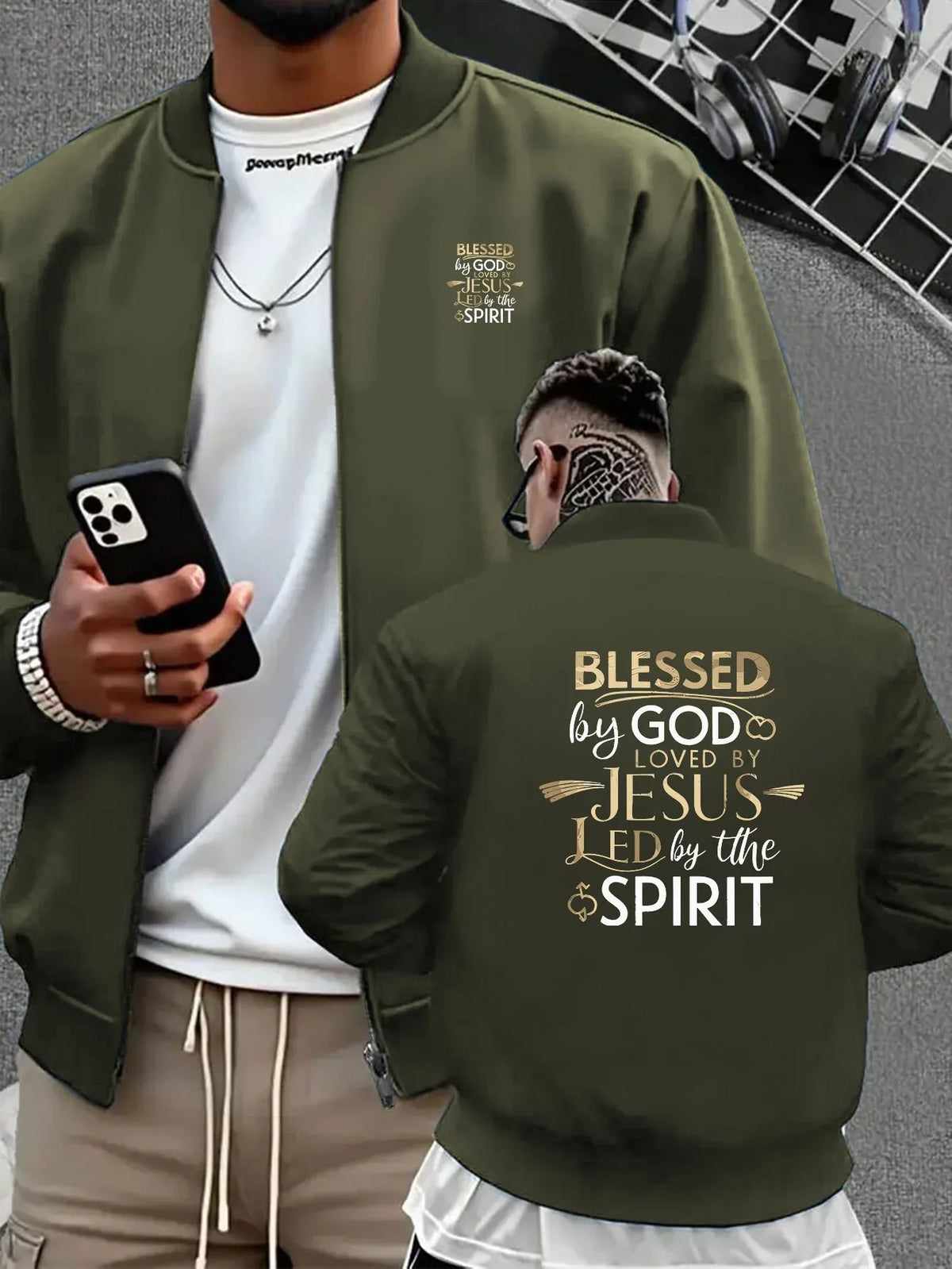 Men's Christian Graphic Varsity Jacket - God Cloth