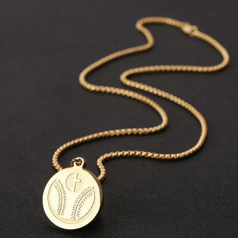 Unisex Baseball Cross Necklace - God Cloth