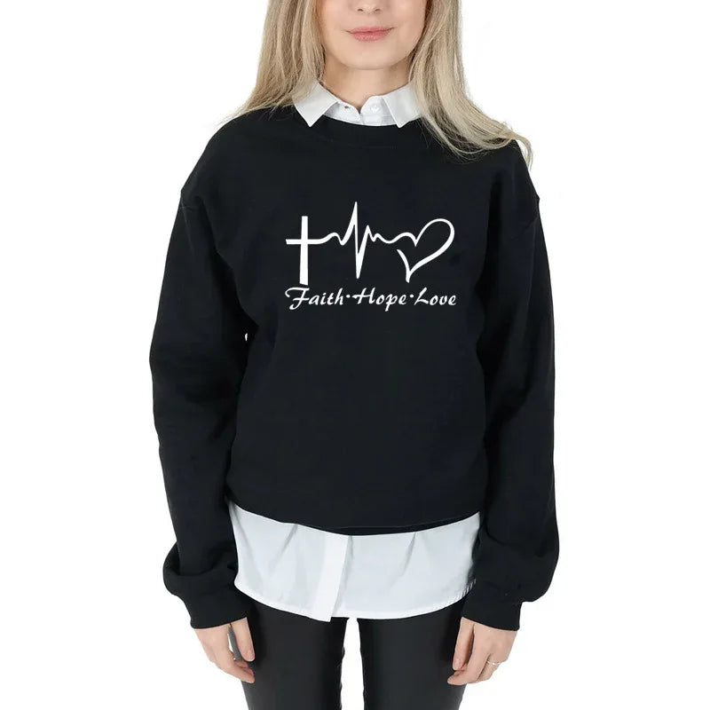 Faith Hope Love Trendy Sweatshirt - God Cloth
