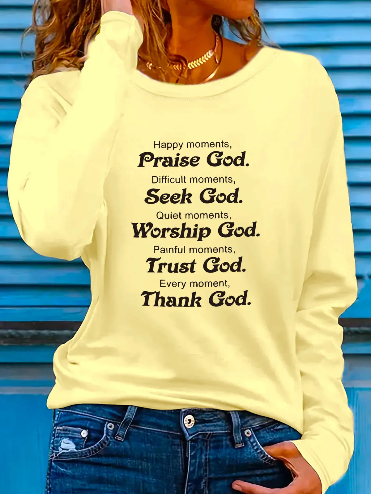 Women's Inspirational Long Sleeve T-Shirt - God Cloth