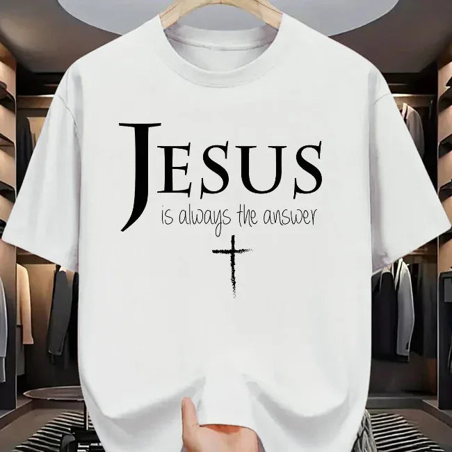 "Jesus is Always the Answer" Christian Graphic Tee - God Cloth