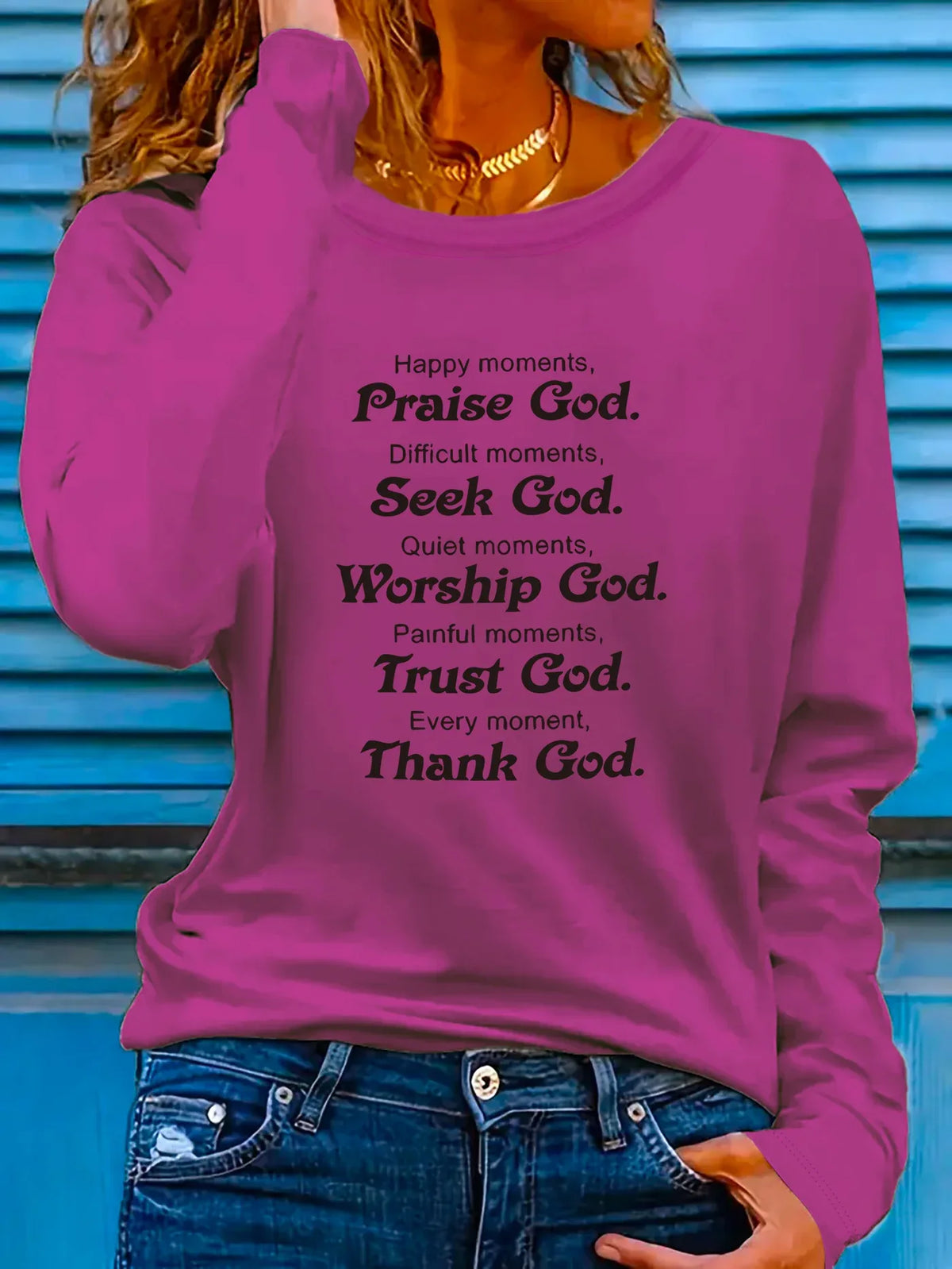 Women's Inspirational Long Sleeve T-Shirt - God Cloth