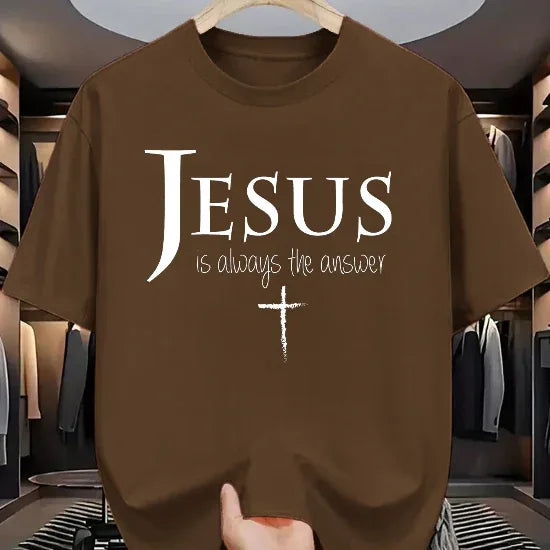 "Jesus is Always the Answer" Christian Graphic Tee - God Cloth