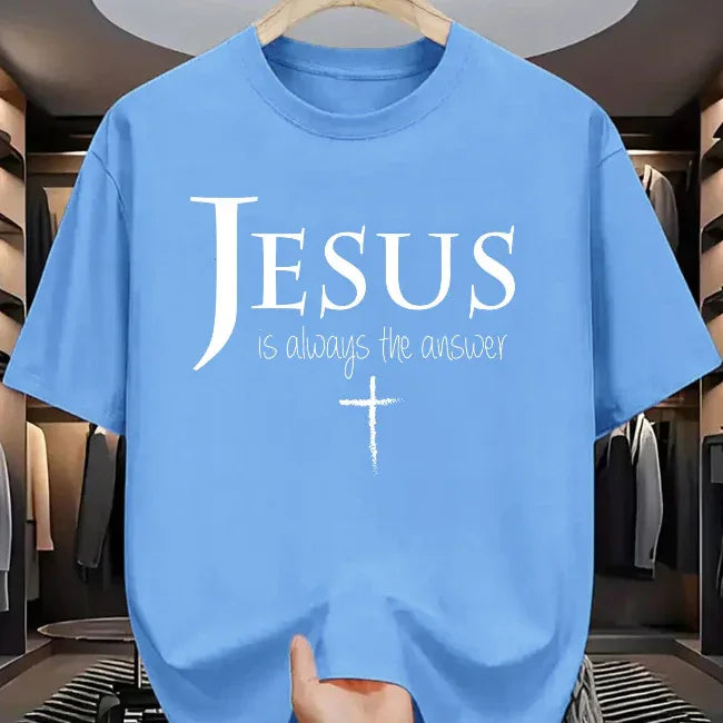 "Jesus is Always the Answer" Christian Graphic Tee - God Cloth
