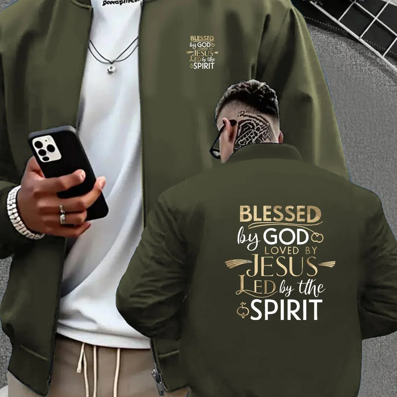 Men's Christian Graphic Varsity Jacket - God Cloth
