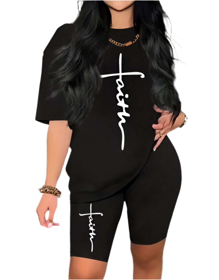 B&W Faith Shorts Set