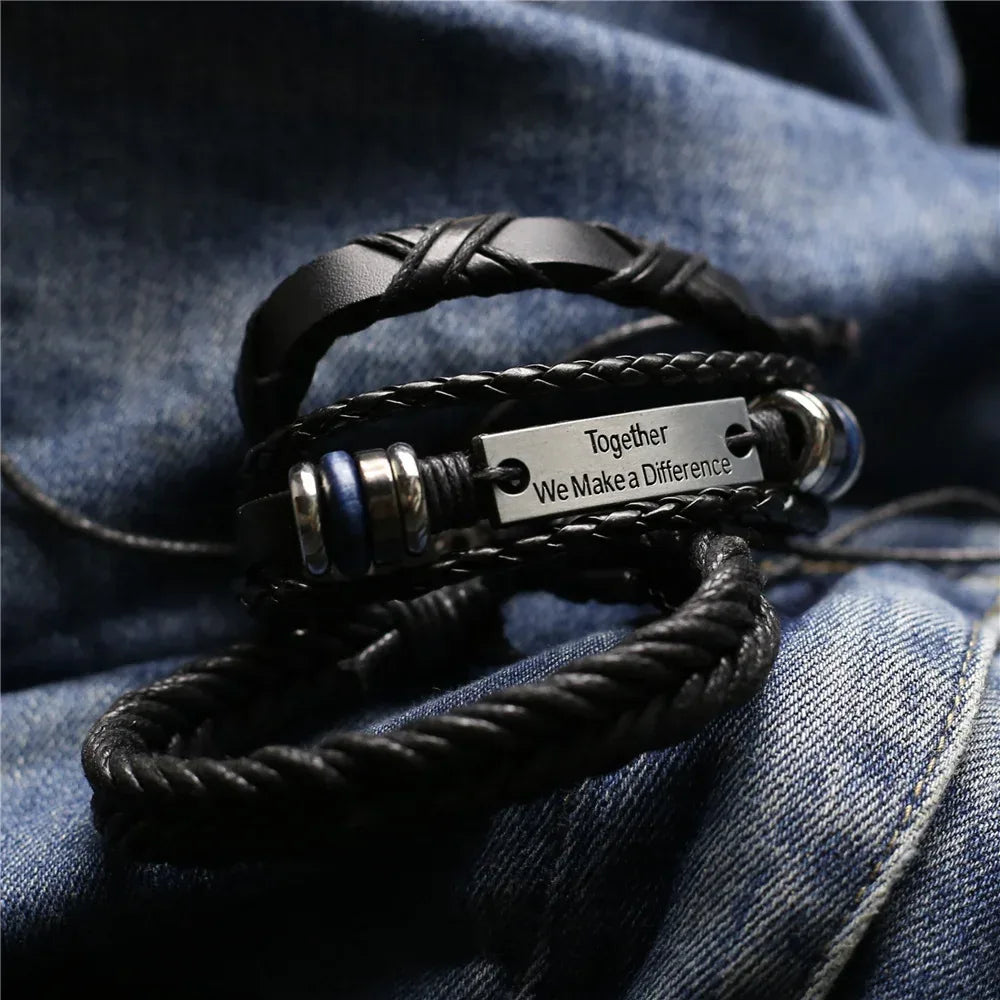 3 Pc Leather Bracelet Set - God Cloth
