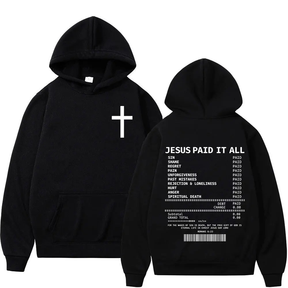 B&W Jesus Paid It All Hoodie