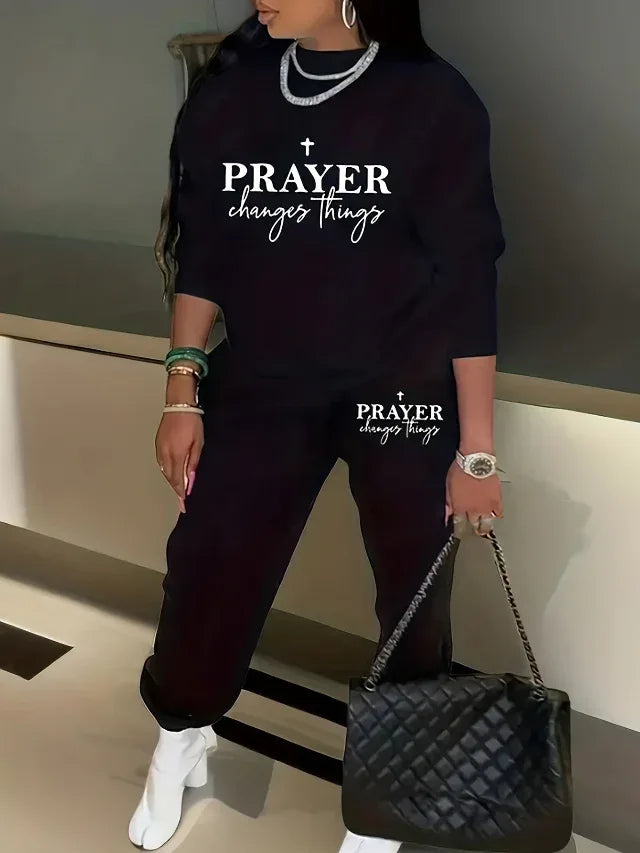Plus Size Christian Sweatsuits 2pc Set - God Cloth