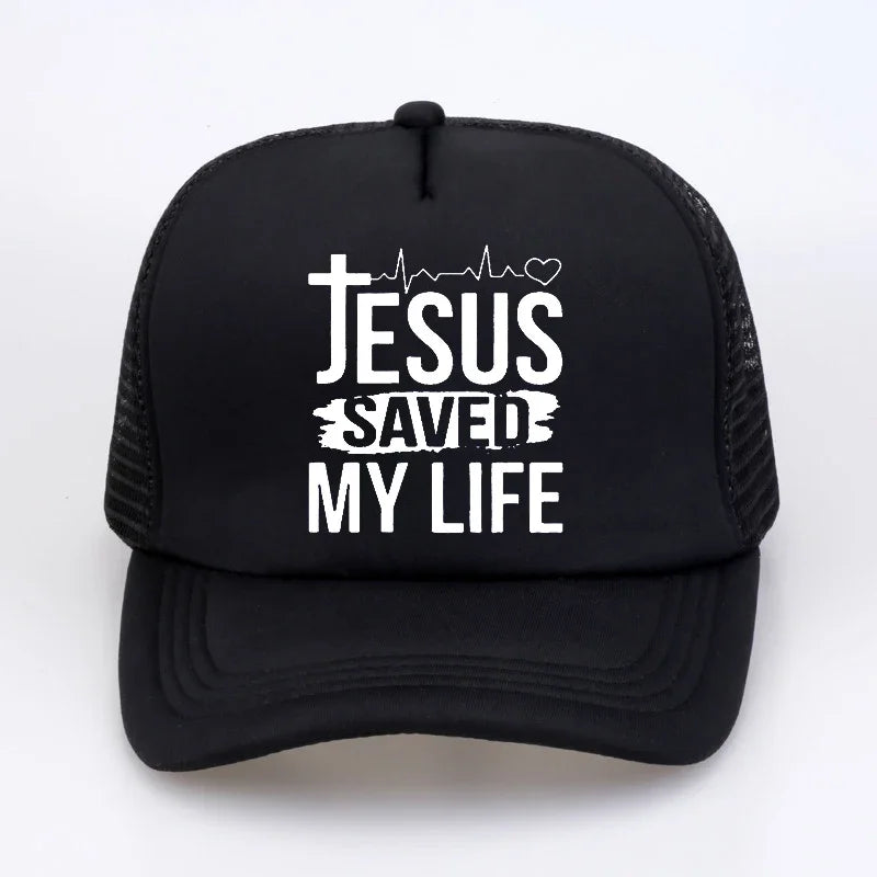 Jesus Saved My Life Baseball Caps