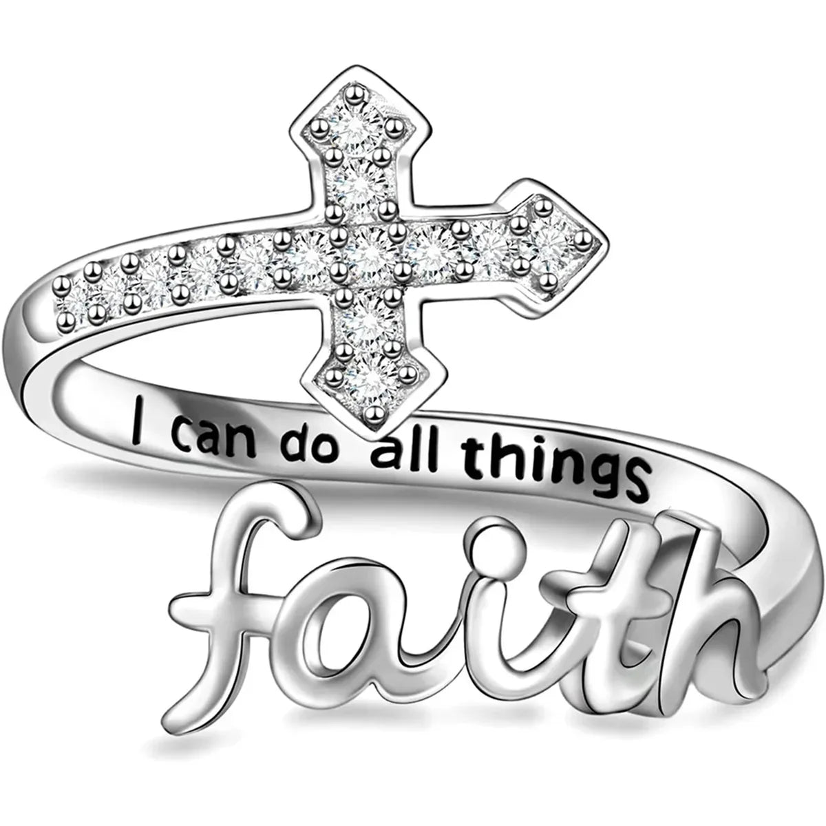 Open Wrap Faith Cross Ring - God Cloth