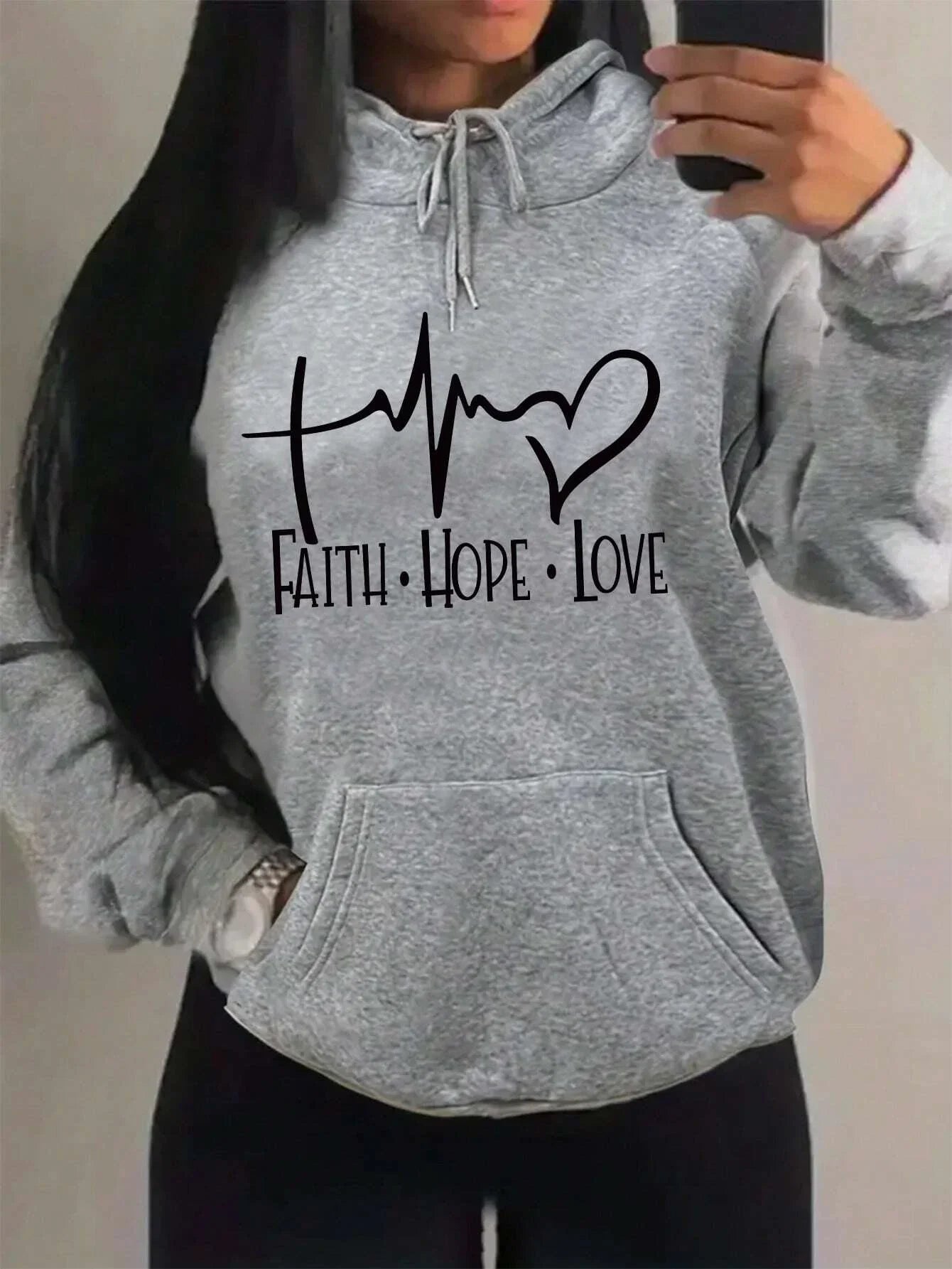 Faith Hope Love Heartbeat Hoodie
