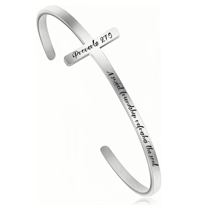 Unique Design Stainless Steel Cross Bracelet