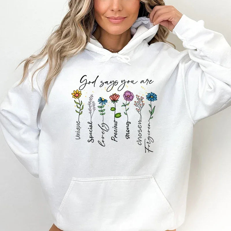 Flower God Says Hoodies - God Cloth